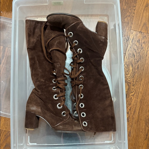 Marc Jacobs Vero Cuoio Brown Suede Lace-Up Boots - Picture 4 of 8